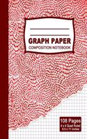 Graph Paper Composition Notebook: Beautiful 8.5 x 11 inch Quad Ruled 4 x 4 square grid journal four squares per inch graphing paper, (Notebooks for Math and Science School and Colleg