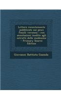 Lettere Recentemente Pubblicate Sui Pesci Fossili Veronesi
