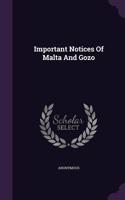 Important Notices of Malta and Gozo