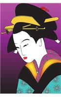 Young Geisha in Kimono Journal: 150 page lined notebook/diary