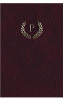 Monogram "p" Grid Notebook: 150 Page Journal Notebook Sketchbook