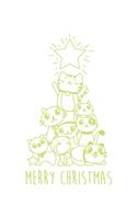 Merry Catmas Christmas Notebook: Unlined / Plain Catmas Notebook / Journal Gift - Large ( 6 x 9 inches ) - 120 Pages -- Softcover