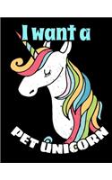 I Want A Pet Unicorn: Unicorns Lover Sketch Book with Blank Paper for Drawing, Painting Creative Doodling or Sketching - 8.5 x 11 inch 120 pages Notebook - Journal And Sk