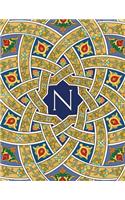 Monogram N Sketchbook: Blank Art Pad Notebook Jounal