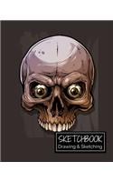 Sketchbook Drawing & Sketching: Dia de los Muertos Skull Themed Sketch Book for Creative Doodling. Blank Sketch Paper Notebook for Kids and Adults. Halloween Edition