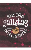 Enseno galletas inteligentes: Blank Lined Journal Notebook for Spanish Teachers, Future Pre-K or Kindergarten Teacher, 1st grade, 2nd grade, and 3rd grade Teachers Christmas Home