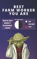 2020 & 2021 Two-Year Weekly Planner For Best Farm Worker Gift - Funny Yoda Quote Appointment Book - Two Year Agenda Notebook: Star Wars Fan Daily Logbook - Month Calendar: 2 Years of Monthly Plans - Personal Day Log Farmer Career Goal Setting