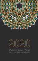 2020 Wochen -Termin - Planer mit 24 Mandala Ausmalbilder: A5 Terminplaner 12 Monate: Jan bis Dez 2020