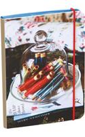 Art of Handmade Living Flexi-bound Mini Notebook (glass bell with red thread)