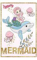 Tiffany Mermaid: Wide Ruled Composition Book Diary Lined Journal