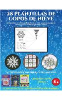 Hojas recortables en PDF (Divertidas actividades artísticas y de manualidades de nivel fácil a intermedio para niños): 28 plantillas de copos de nieve: divertidas actividades artísticas y de manualidades de nivel fácil a intermedio para niños(9 Hojas Recortables En PDF)