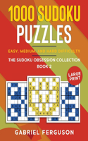 1000 Sudoku Puzzles Easy, Medium and Hard difficulty Large Print