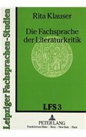 Die Fachsprache der Literaturkritik