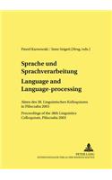 Sprache Und Sprachverarbeitung / Language and Language-Processing