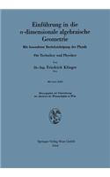 Einführung in Die N-Dimensionale Algebraische Geometrie: Mit Besonderer Berücksichtigung Der Physik. Für Techniker Und Physiker