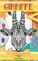 Zen Doodle Färbung - Großes Bild - Tier - Giraffe