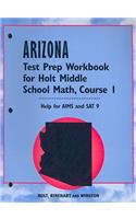 Arizona Test Prep Workbook for Holt Middle School Math, Course 1