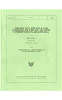 Inquiry Into the Role and Oversight of Private Security Contractors in Afghanistan, Report, Filed September 29, 2010