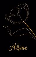 Adrian: Personalized Writing Journal for Women - Elegant Black and Gold