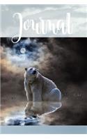 Journal: Beautiful Whimsical Fanciful Notebook Journal with Polar Bear Design for Anyone Everyone Who Loves Nature Wildlife Hunting Composition Writing Book 