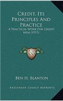 Credit, Its Principles And Practice