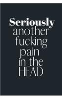 Seriously another fucking pain in the HEAD: Notebook, Journal Gift, Diary, Doodle Gift or Notebook - 6 x 9 Compact Size- 80 Blank Lined Pages, Gift Present Birthday