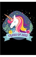 Class of 2032 Unicorn Notebook