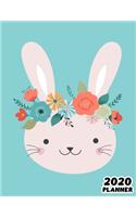 2020: Weekly & Monthly Planner: Jan 1, 2020 to Dec 31, 2020: Cute Bunny One Year Weekly Planner & Schedule Agenda with Inspirational Quotes