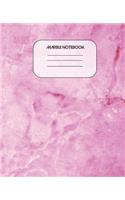 Marble Notebook: Pink Blank Unruled Cute Composition Notebook for Girls Teens Kids Adult Business School Writing Notes Journal - (7,5 x 9,25 inches - 100 white cream