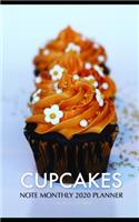 Cupcakes Note Monthly 2020 Planner 12 Month Calendar