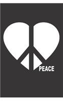 Notebook Hippie peace love heart
