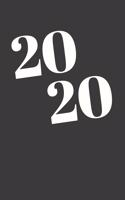 2020: Stylish Monthly and Weekly Planner with Minimalist Black and White Cover Design