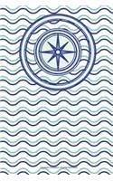 Nautical Compass Journal Notebook: 100 Pages 6 x 9 Lined Writing Paper Pages Blue Green Ocean Sea Boating Adventure Diary Planner To Do List