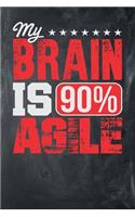 My Brain is 90% Agile: Chalkboard, White & Red Design, Blank College Ruled Line Paper Journal Notebook for Project Managers and Their Families. (Agile and Scrum 6 x 9 inch