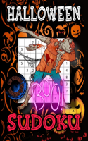 Halloween Sudoku: Sudoku Puzzle Book for Adults and Kids with Solutions, Large Print - Gift idea for Halloween.