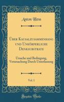 Ã?ber Kausalzusammenhang Und UnkÃ¶rperliche Denksubstrate, Vol. 1: Ursache Und Bedingung, Verursachung Durch Unterlassung (Classic Reprint): Ursache Und Bedingung, Verursachung Durch Unterlassung (Classic Reprint)