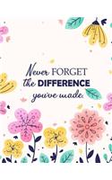 Never Forget The Difference You've Made