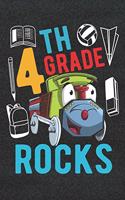 4th Grade Rocks: Train Backpack Pencil Composition Notebook For Back To School/Ruled Blank Lined Cute Notebooks for Girls, boys School Student/Blank Lined Journal No