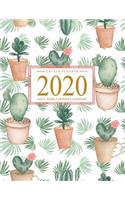 Cactus Planner 2020: Daily Weekly Monthly Calendar January 2020 through December 2020 To Do List Academic Schedule Agenda Logbook Or Student & ... Watercolor Cactus Cove