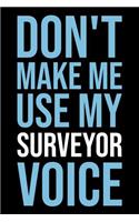 Don't Make Me Use My Surveyor Voice