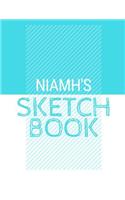 Niamh's Sketchbook: Personalized blue sketchbook with name: 120 Pages