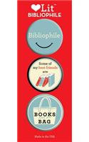 Bibliophile 3 Badge Set: (LoveLit Button Assortment)