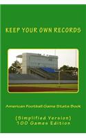 American Football Game Stats Book: Keep Your Own Records (Simplified Version)(2 Kyor with Football Team Colors)