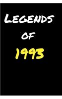 Legends of 1993 Notebook Birthday Gift