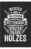 Meister der Fälltechnik Herrscher über die Kettensäge unermüdlich am spalten kurz gesagt Der Herr des Holzes