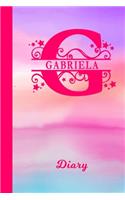 Gabriela Diary: Personalized First Name Personal Writing Journal - Cute Pink Purple Watercolor Cover - Daily Diaries for Journalists & Writers - Note Taking - Write