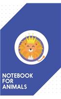 Notebook for Animals: Dotted Journal with Happy Lion with Crown Design - Cool Gift for a friend or family who loves africa presents! - 6x9" - 180 White dotted pages - You