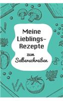 Meine Lieblingsrezepte zum Selberschreiben: A5 - 110 Seiten - Rezeptbuch selberschreiben - Kochbuch zum selber schreiben - Blanko Kochbuch selbstgestalten - leeres Kochbuch - Notizbuch DIY Rez
