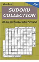 Sudoku Collection: 200 Hard Killer Sudoku X Sudoku Puzzles 9x9