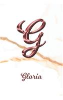 Gloria: Sketchbook - Blank Imaginative Sketch Book Paper - Letter G Rose Gold White Marble Pink Effect Cover - Teach & Practice Drawing for Experienced & As